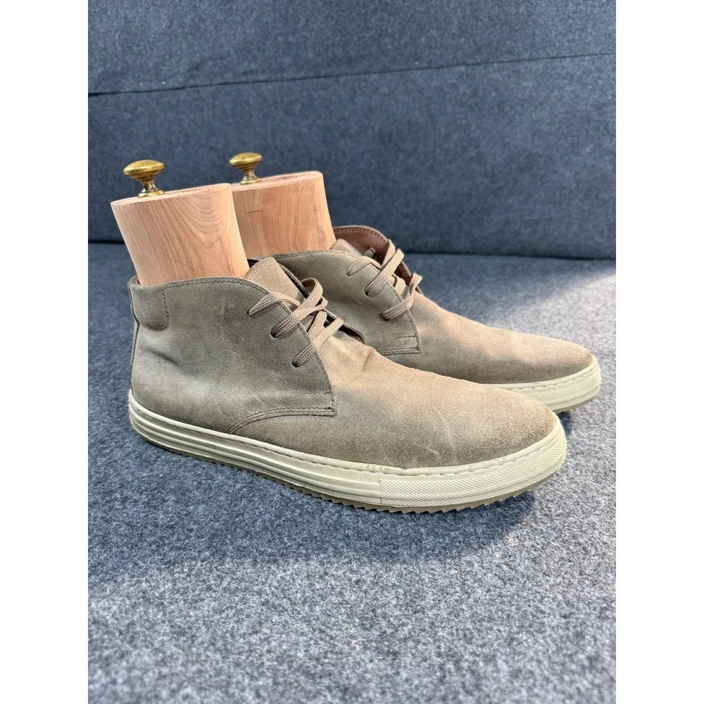 Mens Suede Chukka‎ Boots Desert Boots Made in Italy Size 44 Taupe Lace Up